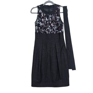 Burberry London Wool Cashmere Angora Silk Dress Size 4 Sheath Sleeveless Belt
